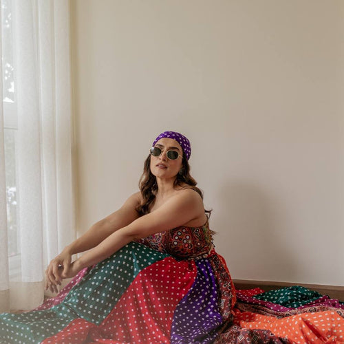 Bandhani Printed Multi Color Navratri Ready to Wear Lehenga Choli