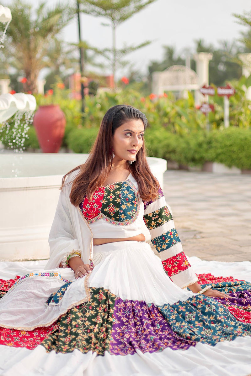 White Color Navratri Designer Cotton Trendy Lehenga Choli