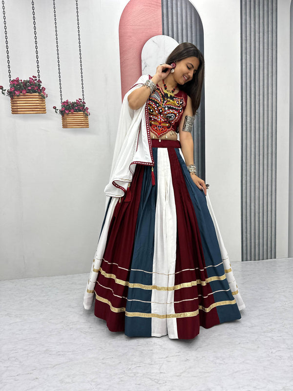 Multi Color Navratri Cotton Lehenga with Designer Blouse