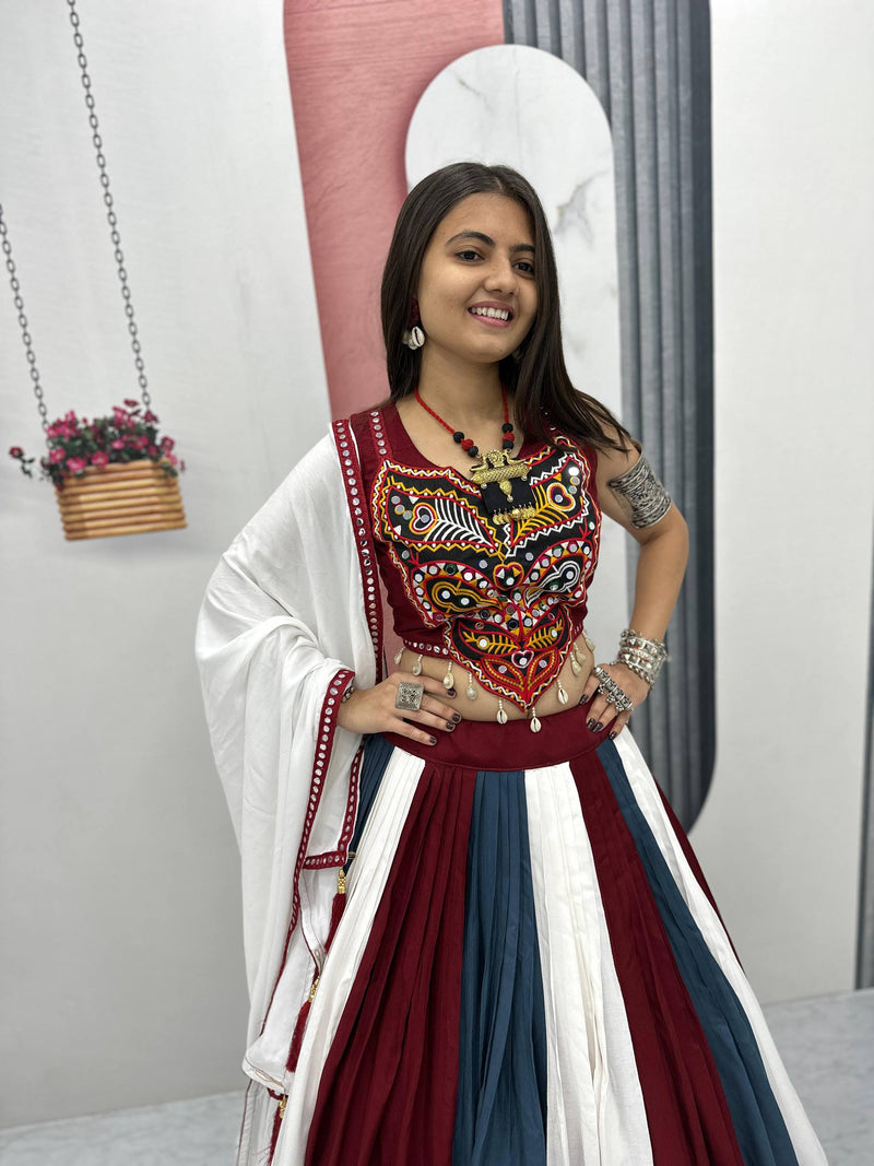 Multi Color Navratri Cotton Lehenga with Designer Blouse