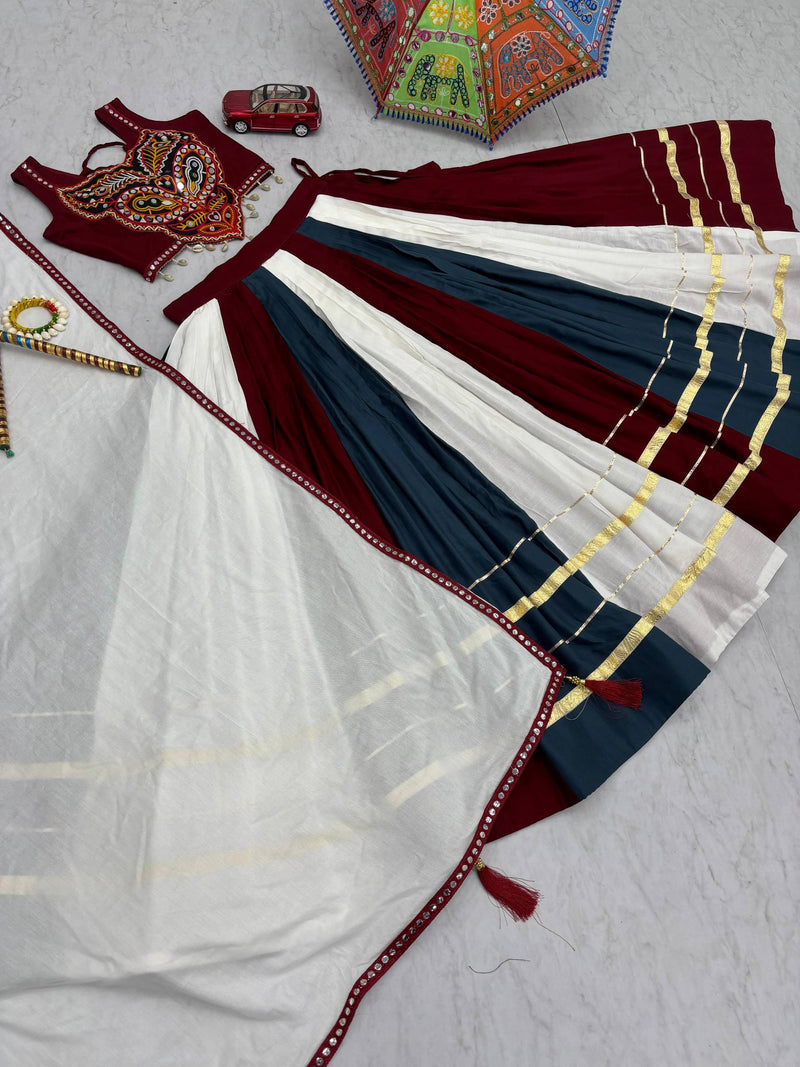 Multi Color Navratri Cotton Lehenga with Designer Blouse