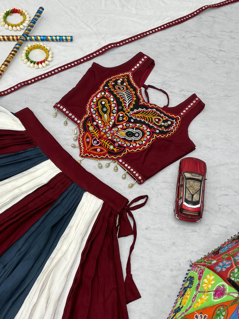 Multi Color Navratri Cotton Lehenga with Designer Blouse