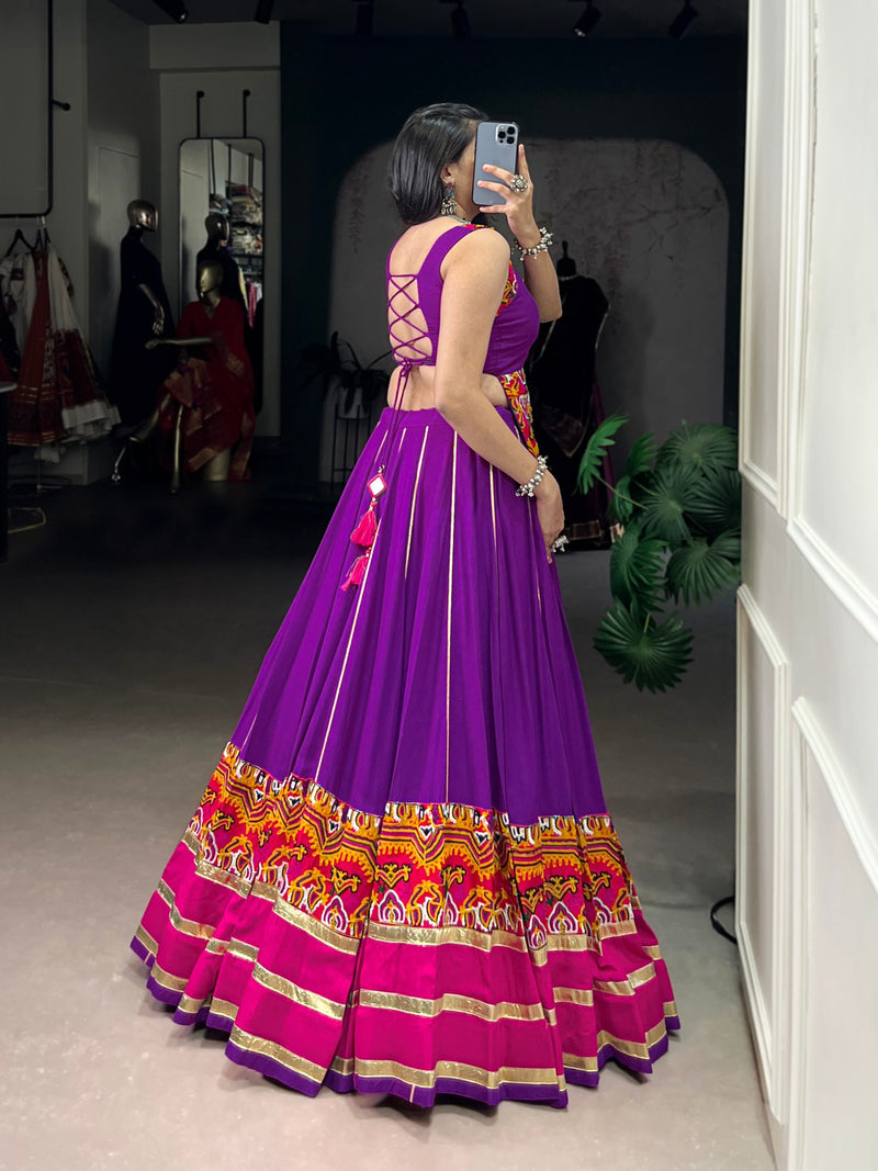Purple Color Navratri Style Designer Lehenga With Beautiful Top