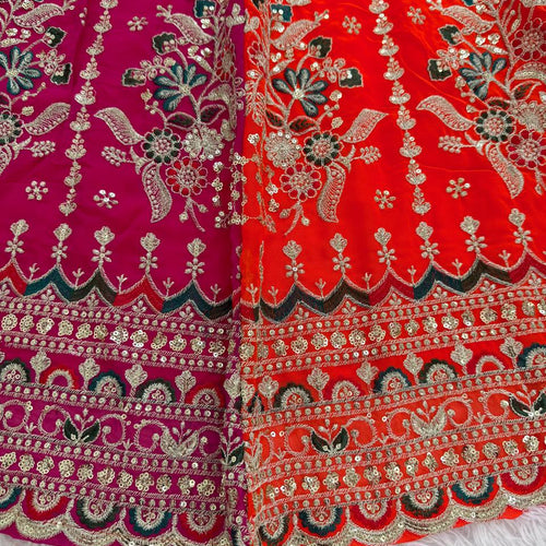 Pink-Orange Color Wedding Wear Designer Heavy Lehenga Choli