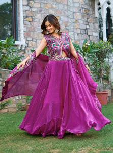 Pink Color Party Wear Sequence Embroidery Work Lehenga Choli