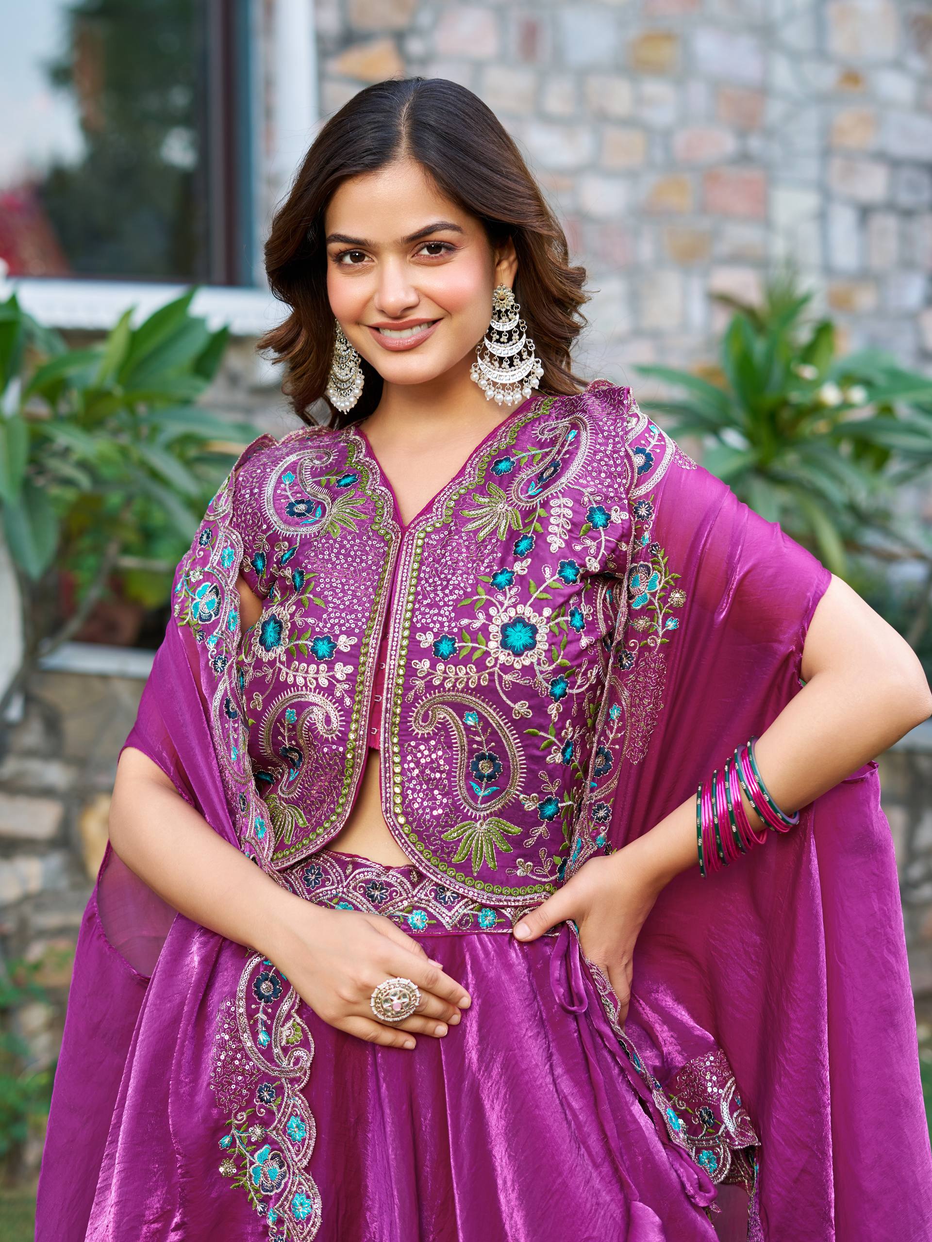 Pink Color Party Wear Sequence Embroidery Work Lehenga Choli