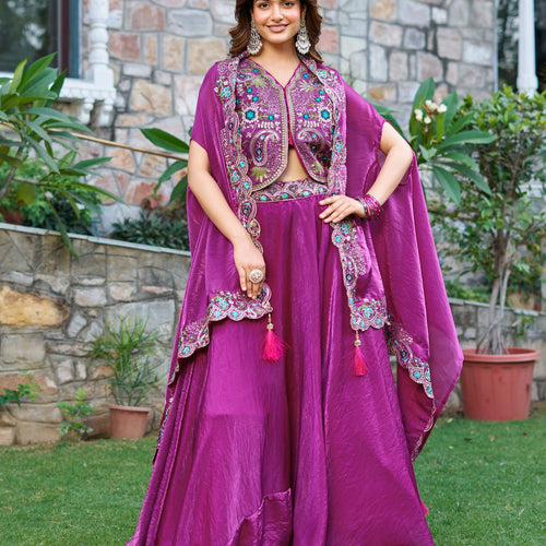 Pink Color Party Wear Sequence Embroidery Work Lehenga Choli