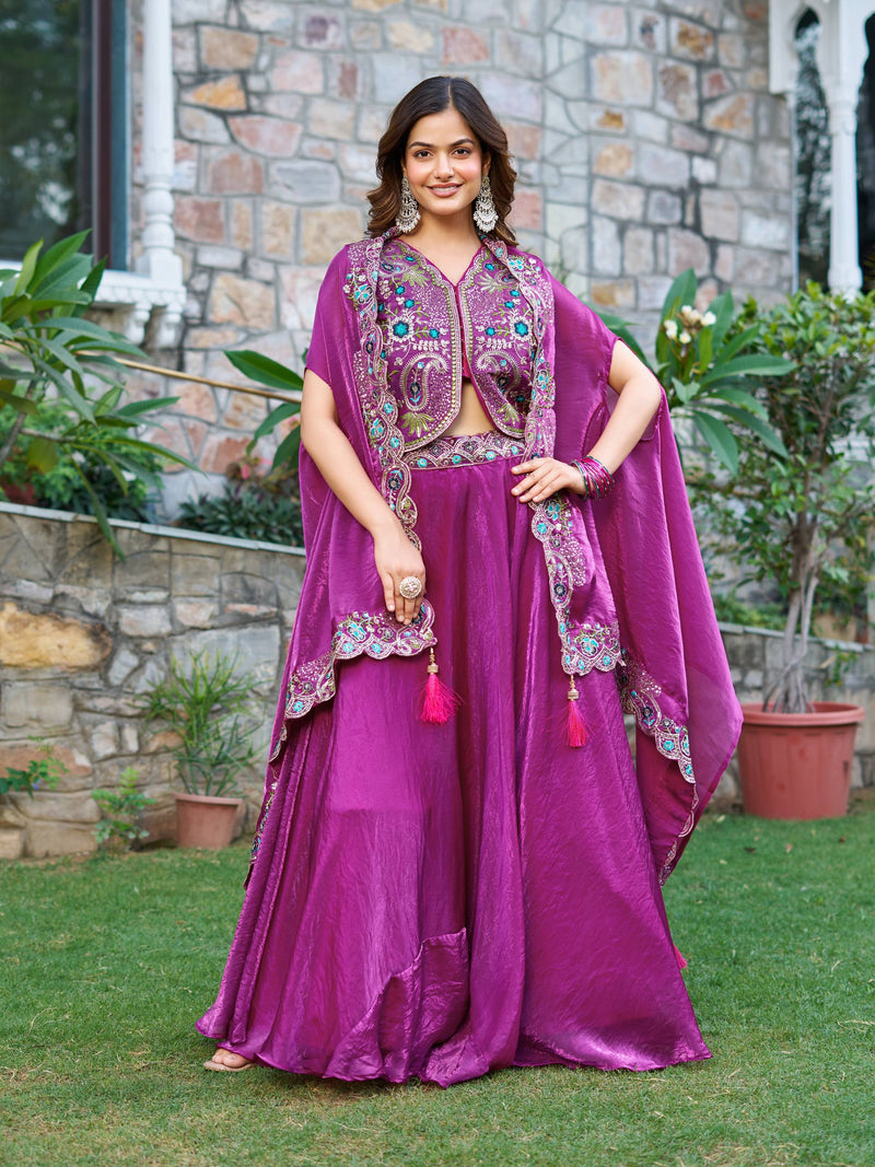 Pink Color Party Wear Sequence Embroidery Work Lehenga Choli