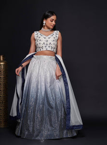 Gray Color Heavy Sequins Work  Designer Lehenga Choli