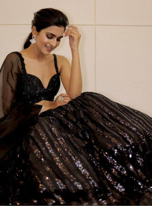 Black Color Trending Sequence Work  Designer Lehenga Choli
