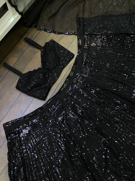 Black Color Trending Sequence Work  Designer Lehenga Choli