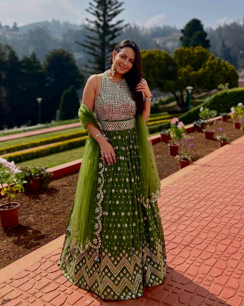 Green Color Zari with Sequience Work  Designer Party Wear Lehenga Choli