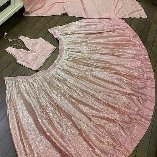 Pink Color Heavy Sequence Work  Designer Lehenga Choli