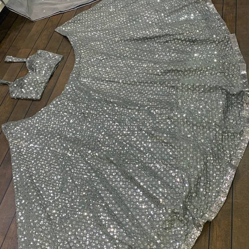 Gray Color Heavy  Sequence Work  Designer Lehenga Choli