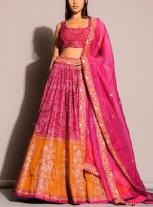 Pink Color Sequence Work  Designer Wedding Wear Lehenga Choli