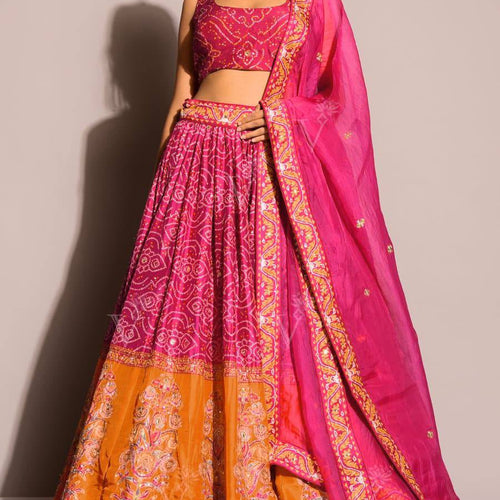Pink Color Sequence Work  Designer Wedding Wear Lehenga Choli