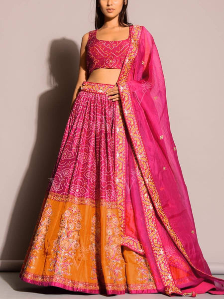 Pink Color Sequence Work  Designer Wedding Wear Lehenga Choli