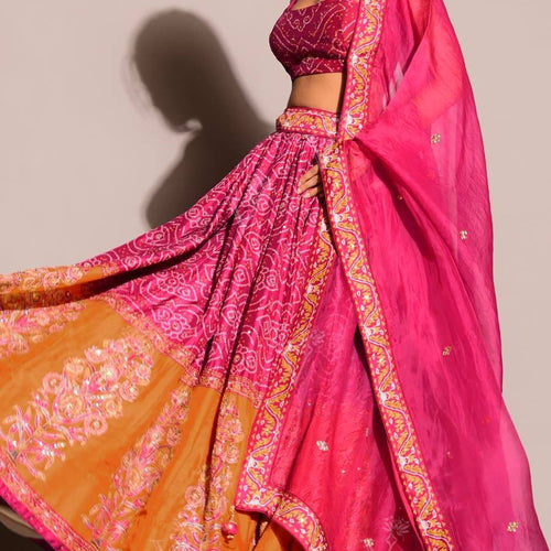 Pink Color Sequence Work  Designer Wedding Wear Lehenga Choli