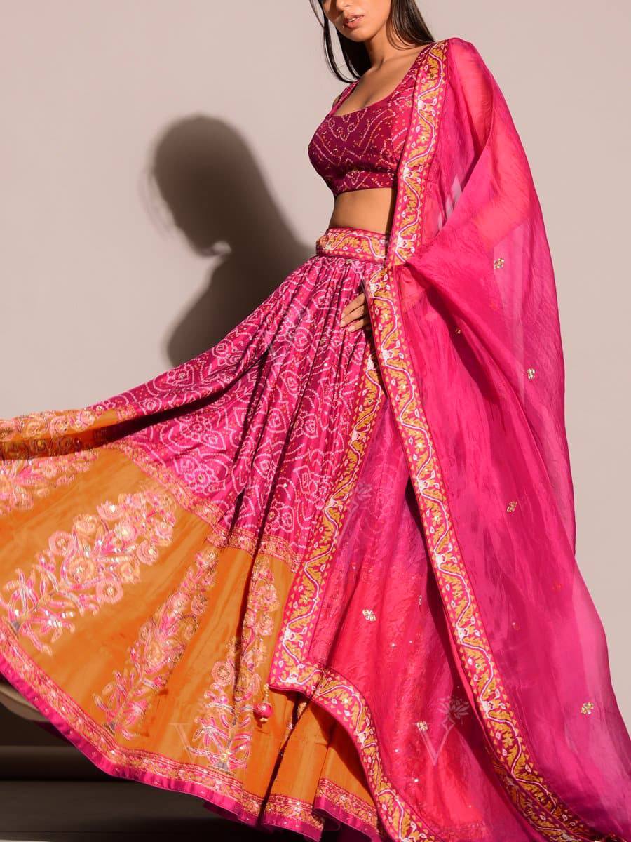Pink Color Sequence Work  Designer Wedding Wear Lehenga Choli