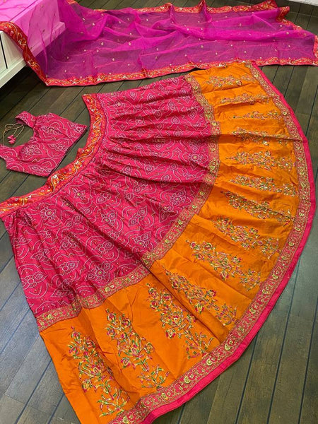 Pink Color Sequence Work  Designer Wedding Wear Lehenga Choli