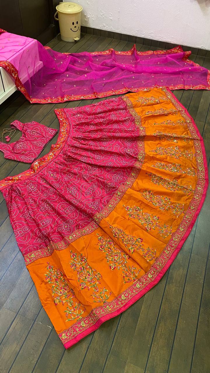 Pink Color Sequence Work  Designer Wedding Wear Lehenga Choli