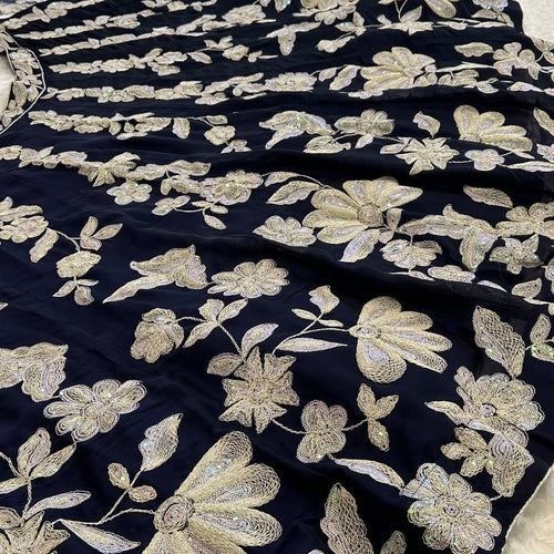 Navy Blue Color Heavy Sequence Work  Designer Lehenga Choli