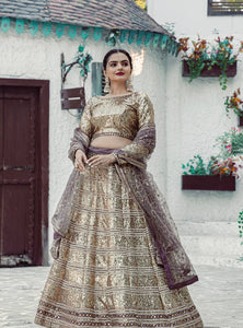 Golden Color Heavy  Sequence Work Designer Wedding Wear Lehenga Choli