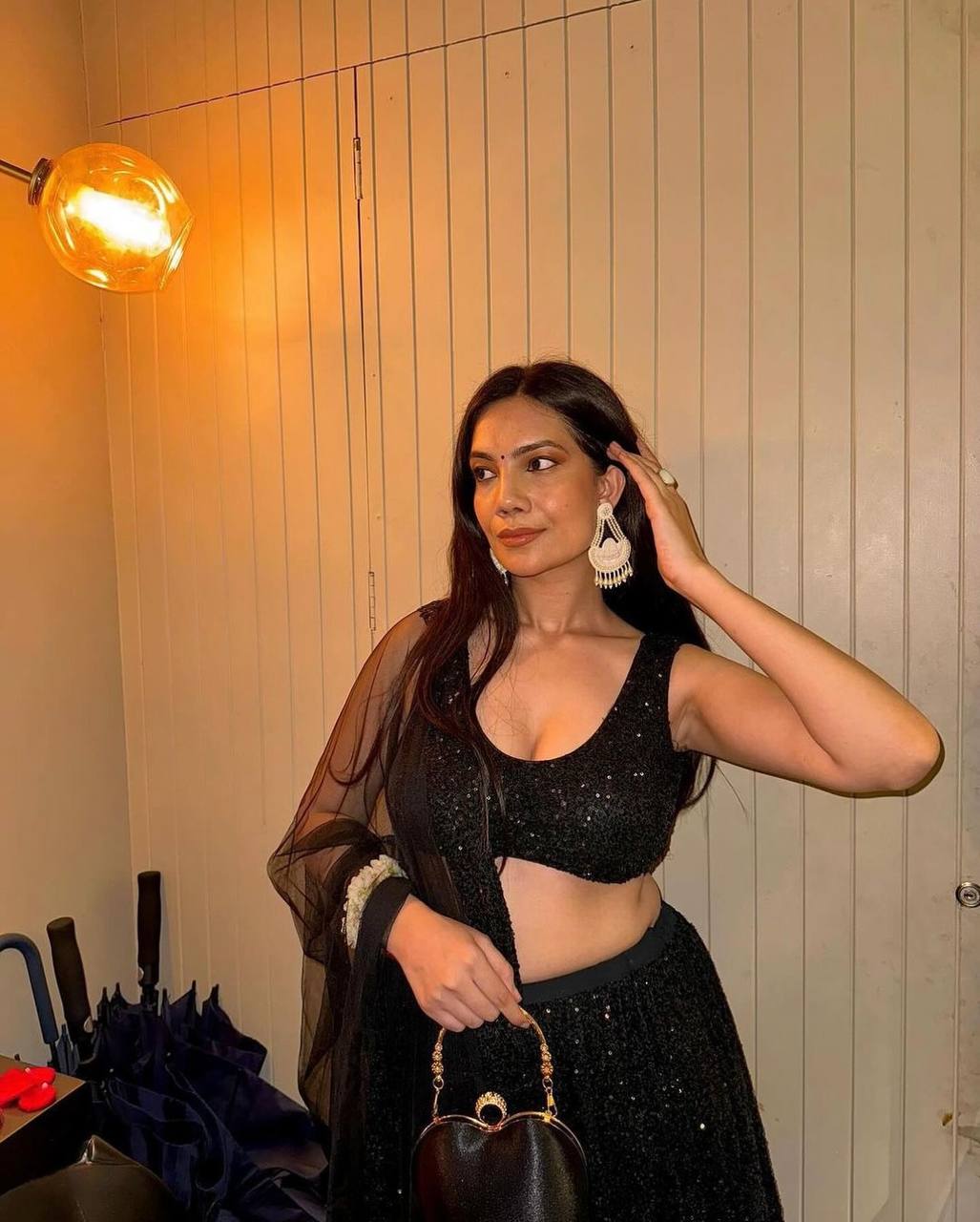 Black Color Heavy  Sequence Work  Designer Lehenga Choli