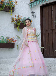 Pink Color Heavy Thread Work  Designer Lehenga Choli