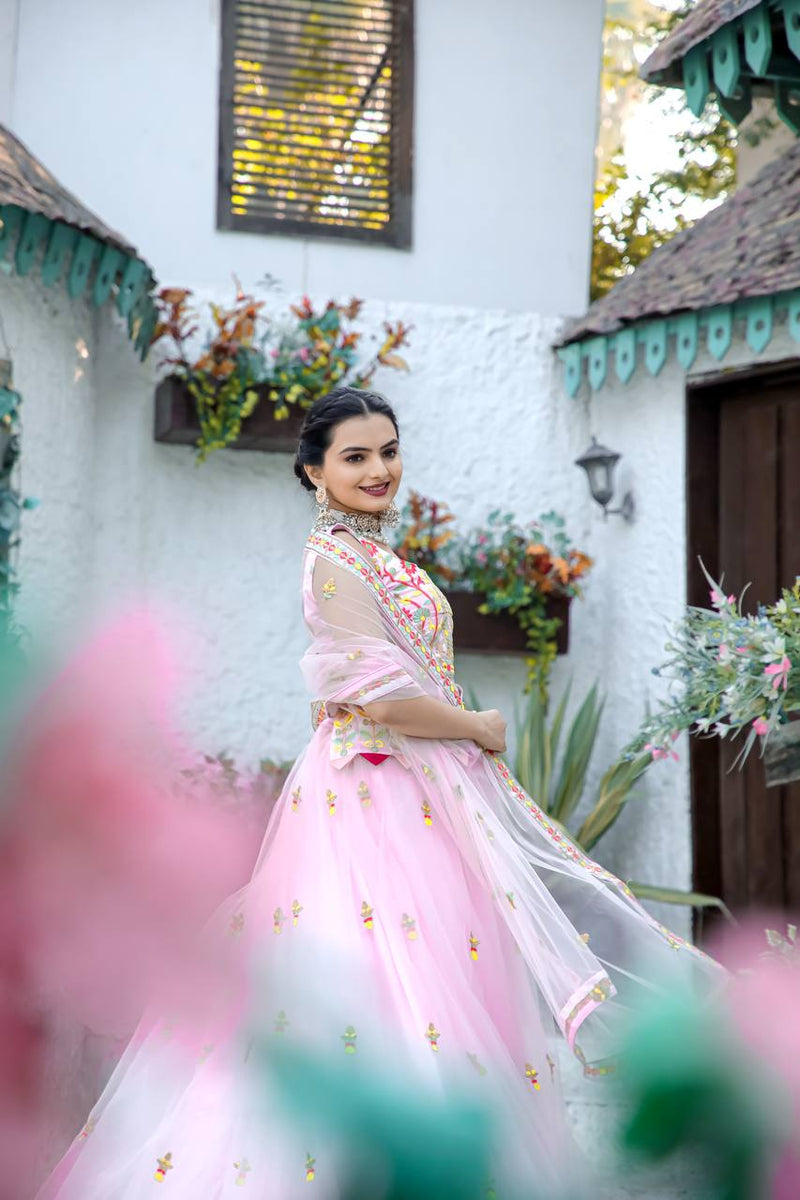 Pink Color Heavy Thread Work  Designer Lehenga Choli