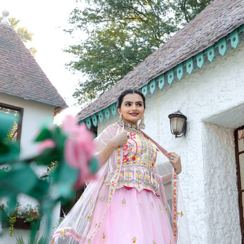Pink Color Heavy Thread Work  Designer Lehenga Choli
