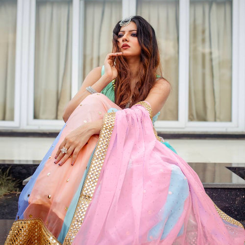 Multi Color Heavy  Sequence Work  Designer Lehenga Choli