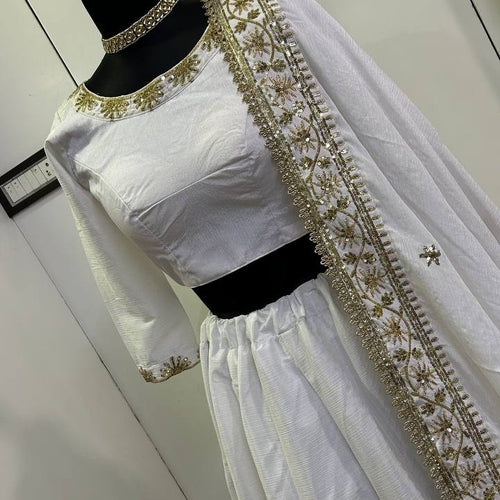 White Color Trending Sequence Work  Designer Lehenga Choli
