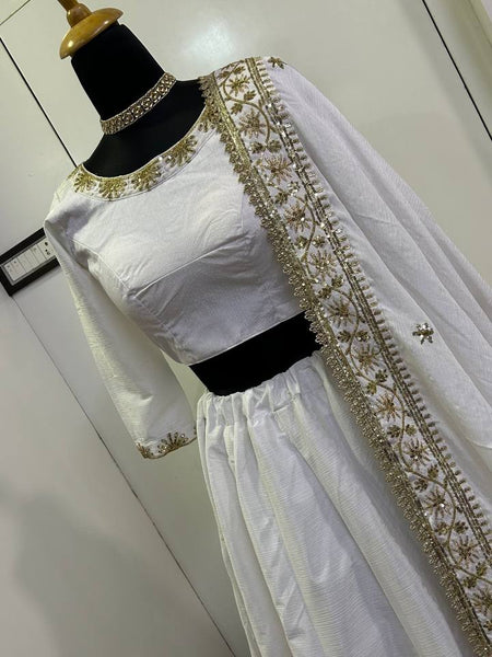 White Color Trending Sequence Work  Designer Lehenga Choli