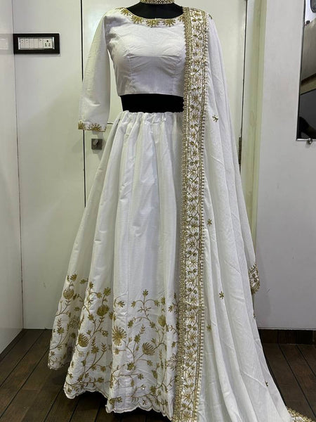 White Color Trending Sequence Work  Designer Lehenga Choli
