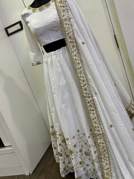 White Color Trending Sequence Work  Designer Lehenga Choli