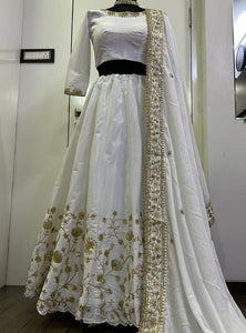 White Color Trending Sequence Work  Designer Lehenga Choli