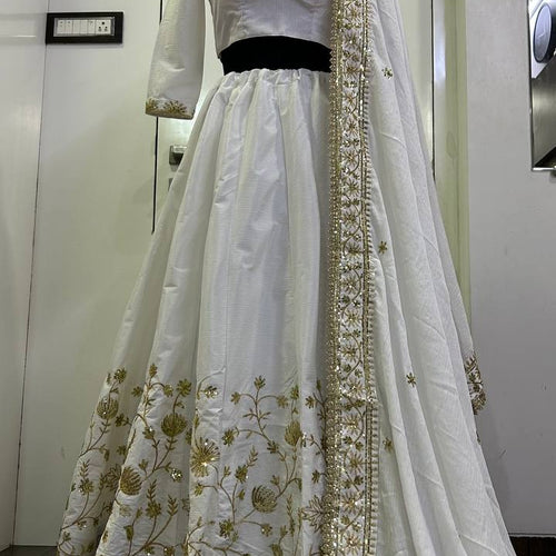 White Color Trending Sequence Work  Designer Lehenga Choli