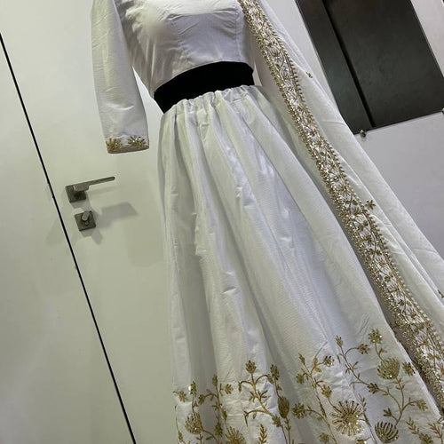 White Color Trending Sequence Work  Designer Lehenga Choli