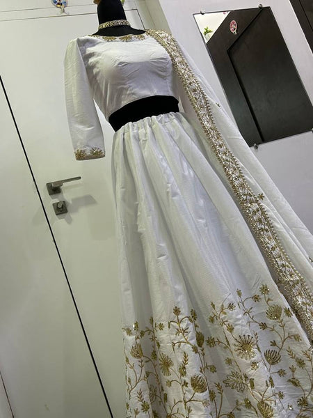 White Color Trending Sequence Work  Designer Lehenga Choli