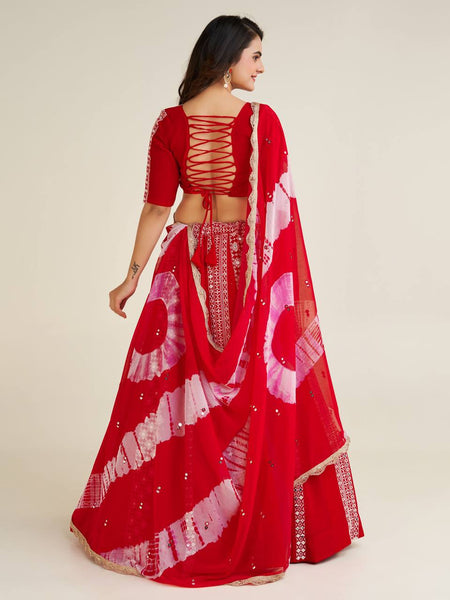 Red Color Heavy Thread With Sequence Work  Designer Lehenga Choli