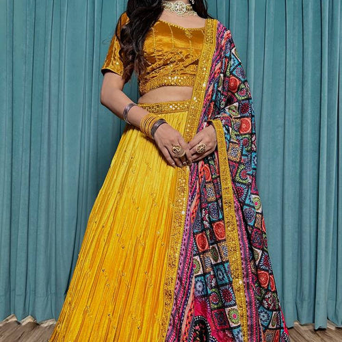 Multi Color Thread With Sequence Work  Designer Lehenga Choli