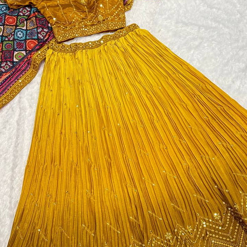 Multi Color Thread With Sequence Work  Designer Lehenga Choli