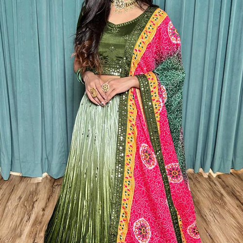 Multi Color Thread With Sequence Work  Designer Lehenga Choli