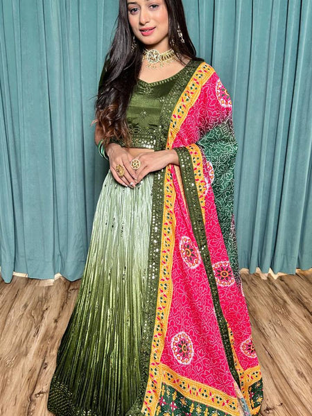 Multi Color Thread With Sequence Work  Designer Lehenga Choli