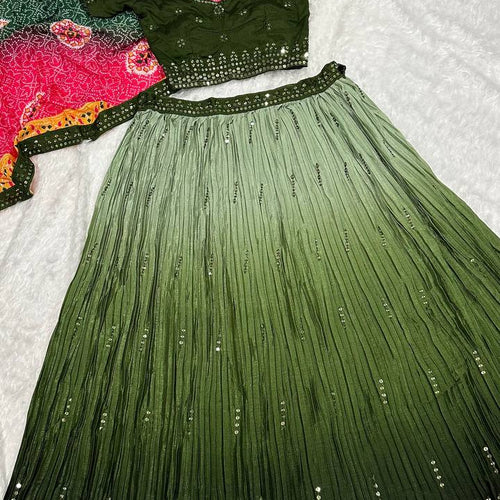 Multi Color Thread With Sequence Work  Designer Lehenga Choli