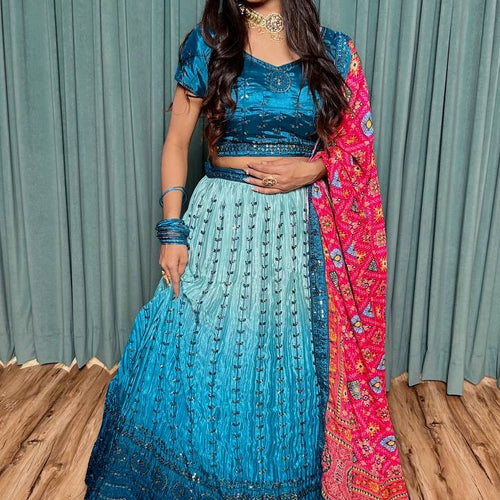 Multi Color Thread With Sequence Work  Designer Lehenga Choli