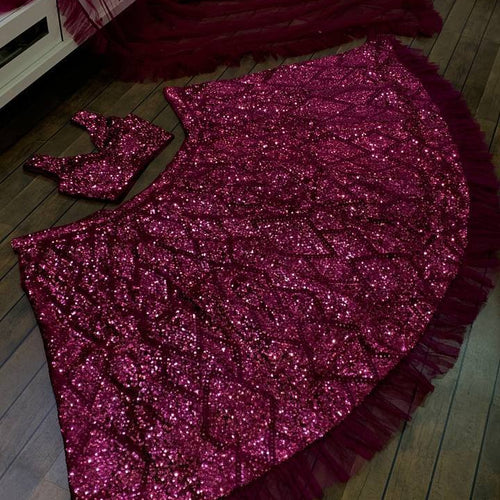 Dark Pink Color Heavy Sequence Work  Designer Lehenga Choli