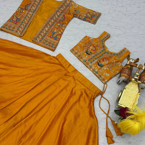 Yellow Color Embroidery Designer Party Wear Haldi Lehenga