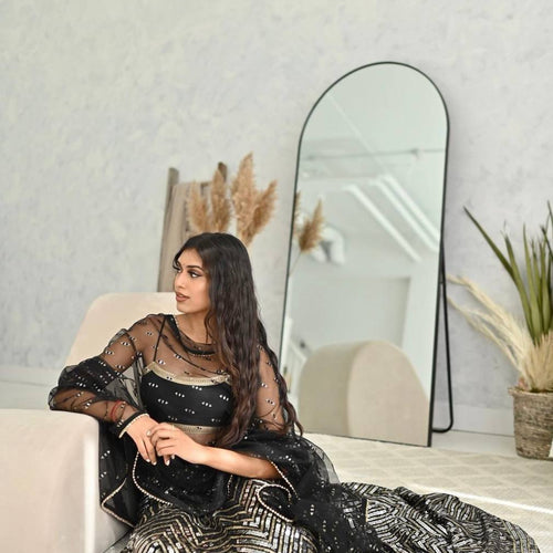 Black Color Heavy Sequuence Work  Designer Wedding Wear Lehenga Choli